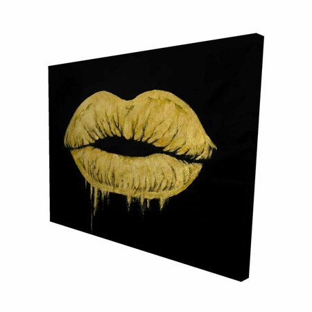 FONDO 16 x 20 in. Golden Lips-Print on Canvas FO2793505